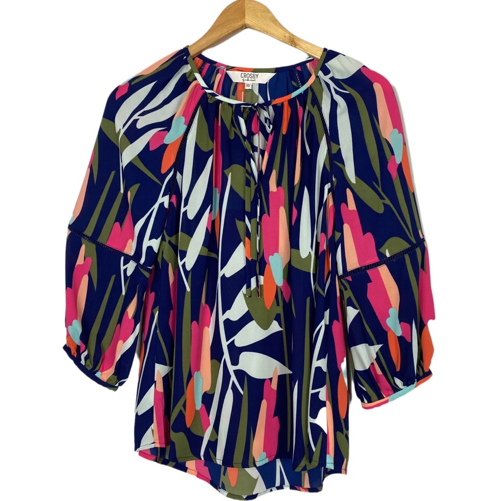 CROSBY Mollie Burch Lecos Blouse Jungle